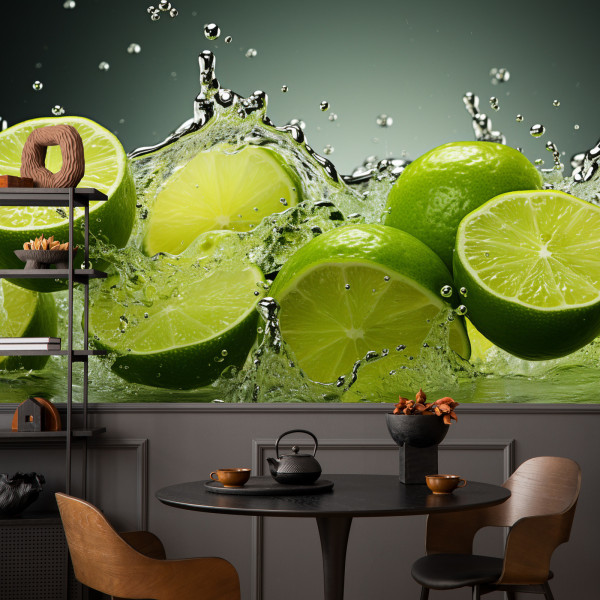 Fototapeta Do Kuchni Abstrakcyjne Limonki Owoce 416x254cm, 870866