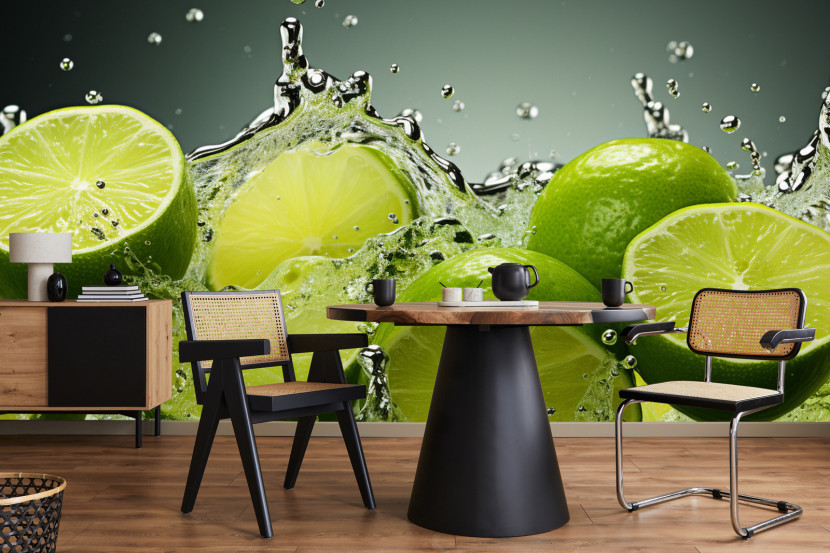 Fototapeta Do Kuchni Abstrakcyjne Limonki Owoce 254x184cm, 871101