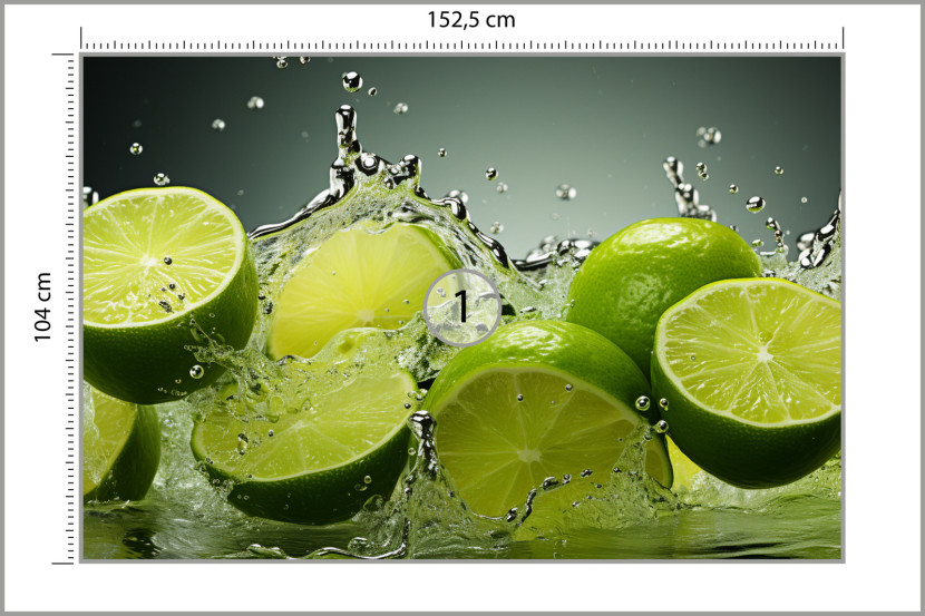 Fototapeta Do Kuchni Abstrakcyjne Limonki Owoce 152.5x104cm, 871209