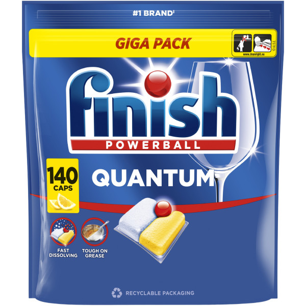 Kapsułki do zmywarki FINISH Tabs Quantum Lemon 140 szt, 8723641