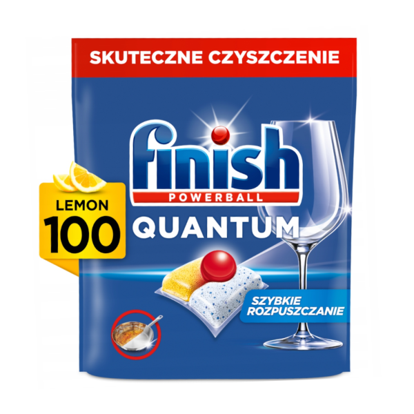 Kapsułki do zmywarki FINISH 100 szt Quantum All in One Lemon, 8723659