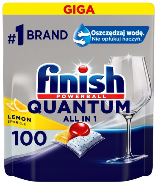 Kapsułki do zmywarki FINISH 100 szt Quantum All in One Lemon, 8723660