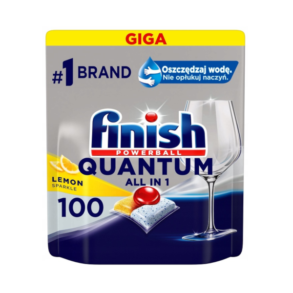 Kapsułki do zmywarki FINISH 100 szt Quantum All in One Lemon, 8723667
