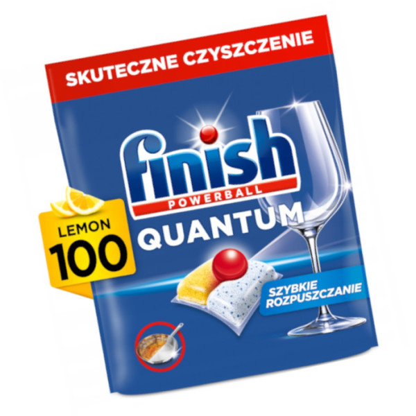 Kapsułki do zmywarki FINISH 100 szt Quantum All in One Lemon, 8723669