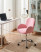 Fotel biurowy obrotowy boucle różowe, 8753748