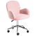 Fotel biurowy obrotowy boucle pastelowy róż, 8754157