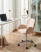 Fotel biurowy obrotowy boucle jasnobeżowe, 8754559