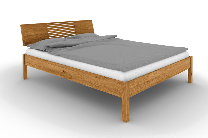 Łóżko VENTO A-5 160x200 cm z Drewnianym Zagłówkiem Dąb Dziki, 875871