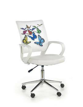 Fotel biurowy Butterfly biały, 876506
