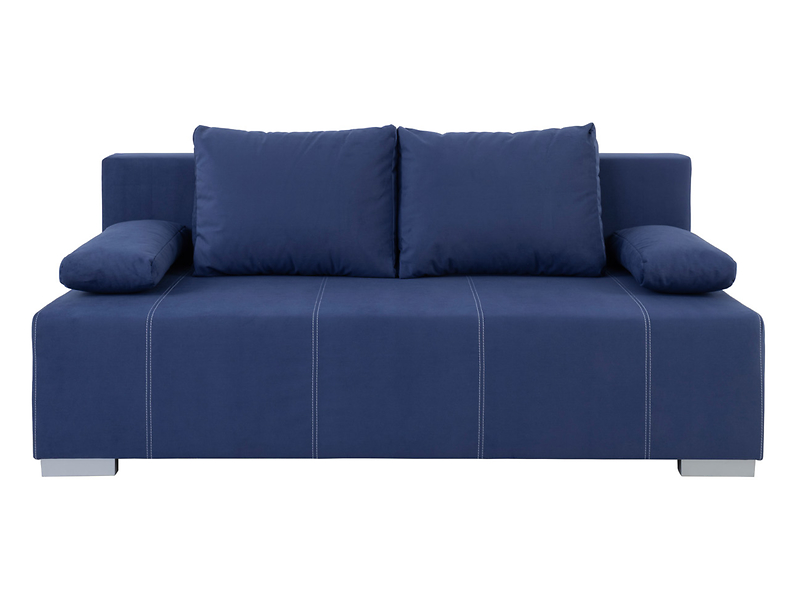 sofa trzyosobowa Street IV rozkładana z pojemnikiem welurowa niebieska, 876769