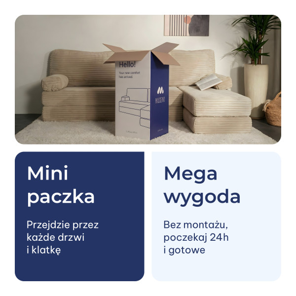 Narożnik piankowy NOTIA z funkcją spania Szary, 8792402