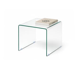 Transparentny minimalistyczny stolik Jaspis S do salonu i biura