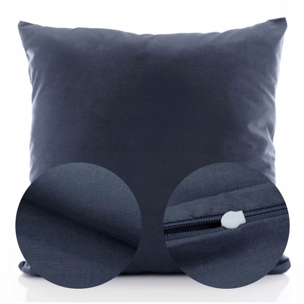 Poszewka na poduszkę 45x45 jednolita bawełniana ola navy, 8796879