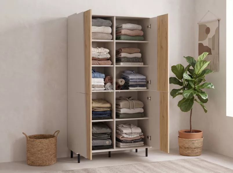 INDULIX Regał 4 drzwi 100 (Cashmere/Artisan ), 8797940