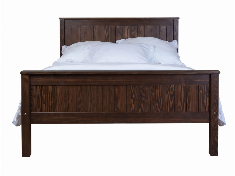 Łóżko 140x200 Natural wood z drewna litego, kolor orzech, 8799169