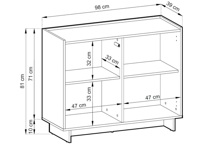 Komoda dwudrzwiowa SUNA 98 cm Dąb Karmel w Stylu Japandi, 8807411
