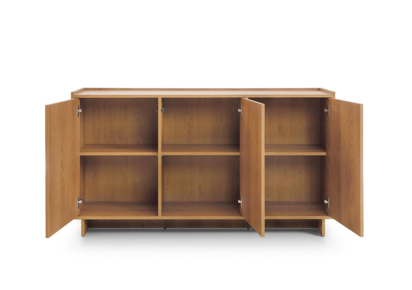 Szeroka Komoda SUNA 147x81 cm – Dąb Karmel do salonu trzydrzwiowa, 8807415