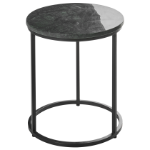 Stolik pomocniczy z ceramicznym blatem ø 40cm ciemnozielony