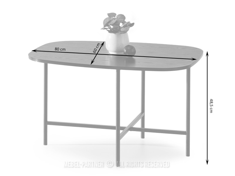 Stolik kawowy w minimalistycznym stylu w kolorze czarnego drewna BENET, 8820008