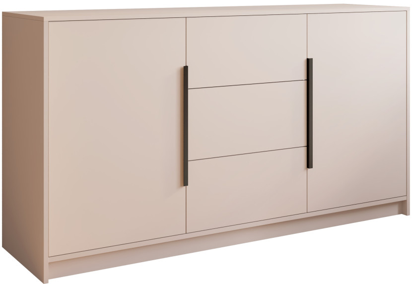 Kaszmirowa komoda z czarnymi uchwytami i szufladami 150 cm LESTO, 8820502