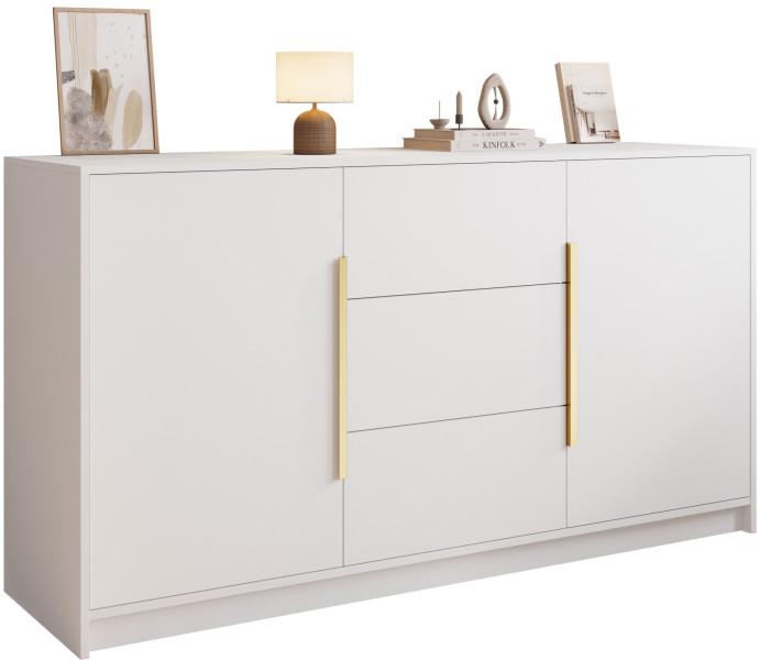 Komoda biała na ubrania do sypialni z szufladami 150 cm LESTO, 8820516