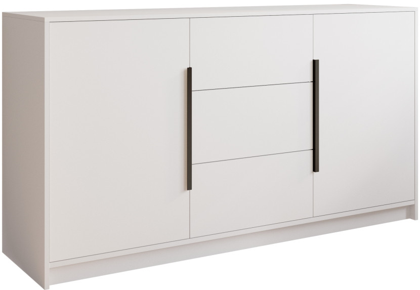Biała komoda do salonu z szufladami i uchwytami 150 cm LESTO, 8820518