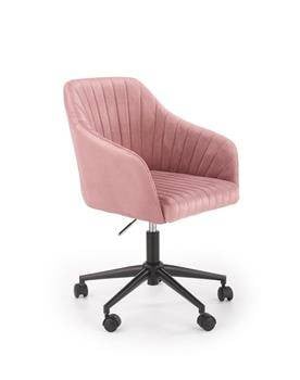 Fotel biurowy Emi Velvet różowy, 882362