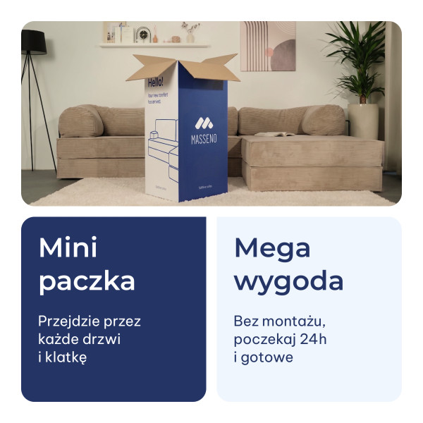 Narożnik piankowy ETERA z funkcją spania Niebieski, 8824475