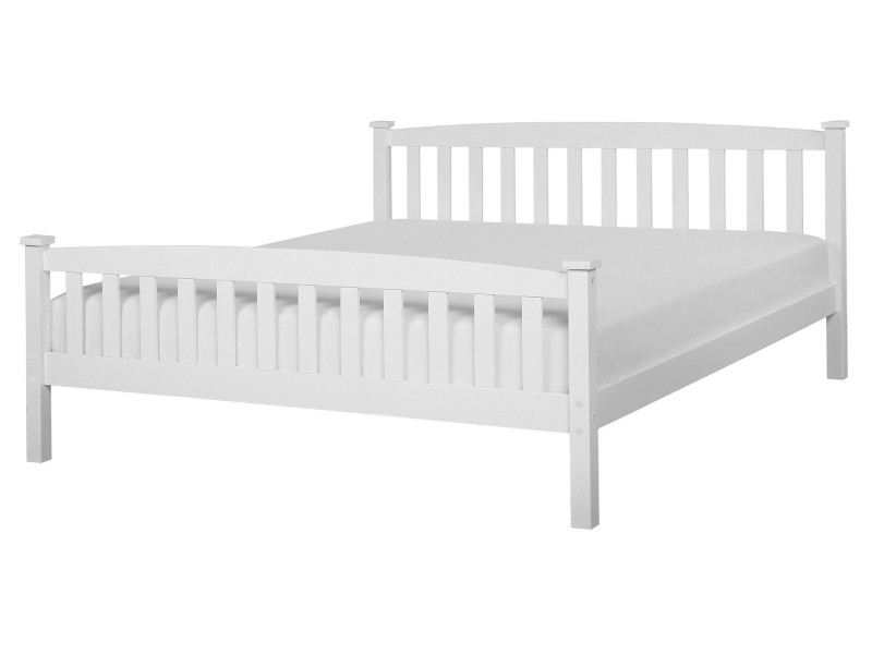 Łóżko drewniane podwójne 160x200 białe, 882923