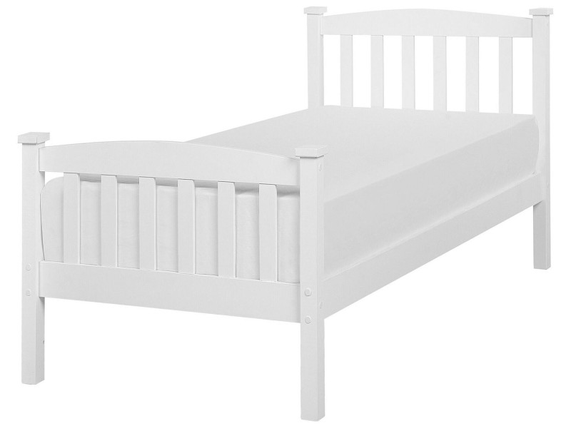 Łóżko drewniane pojedyncze 90x200 białe, 882958