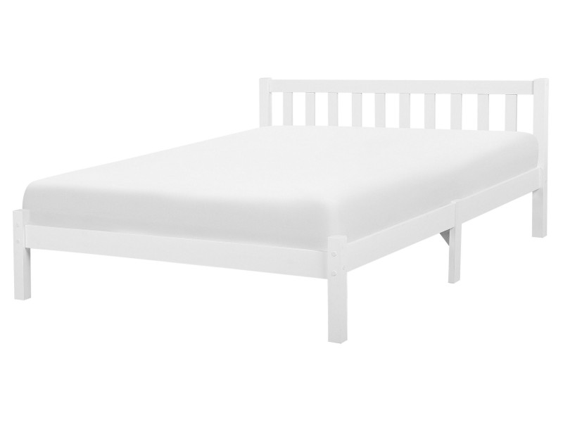 Łóżko podwójne drewno 160x200 białe, 882985