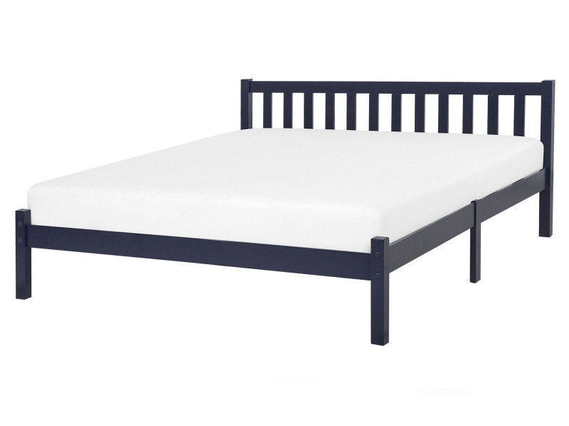 Łóżko podwójne drewno 160x200 niebieskie, 883020