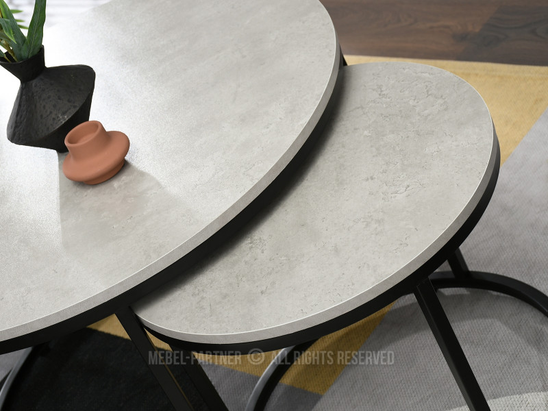 Czarny Stolik Loftowy Karel Beton - Do Salonu I Biura, 8846187