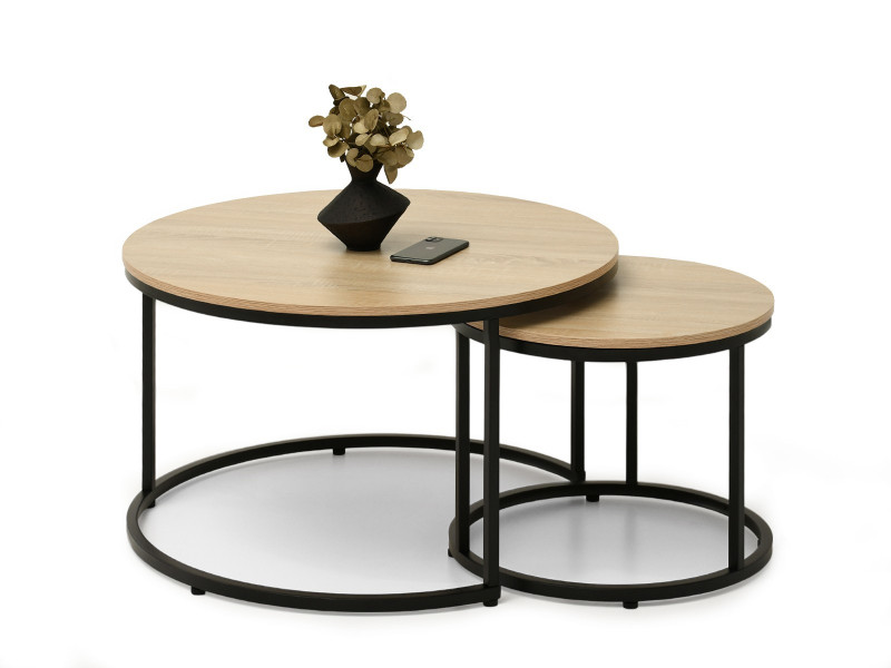 Nowoczesny Stolik Karel 2W1 Sonoma Czarny Do Salonu, 8846216