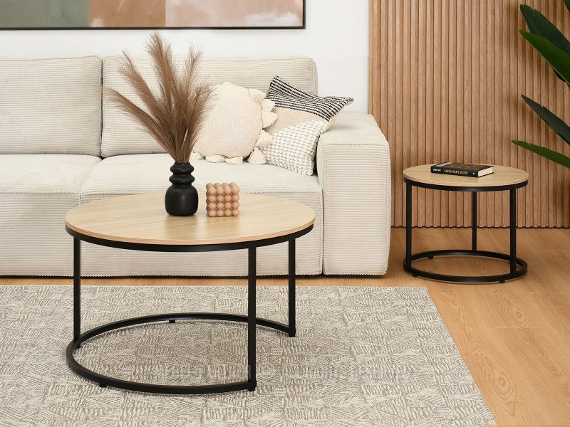 Nowoczesny Stolik Karel 2W1 Sonoma Czarny Do Salonu, 8846221