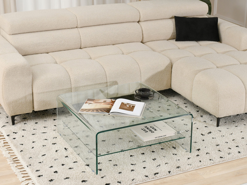 Nowoczesna Ława Beryl xl szkło gięte do salonu, 8846256