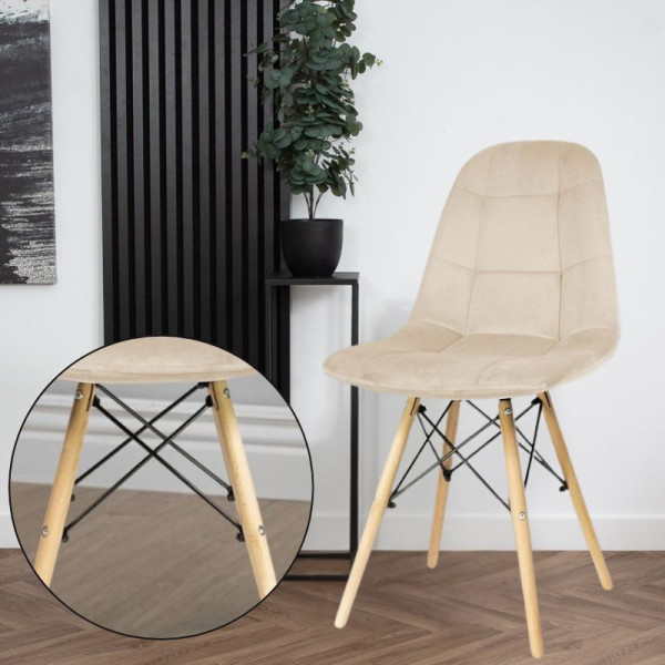 KRZESŁO TAPICEROWANE WELUROWE VELVET DO SALONU KUCHNI JADALNI SKANDYNAWSKIE, 8860572