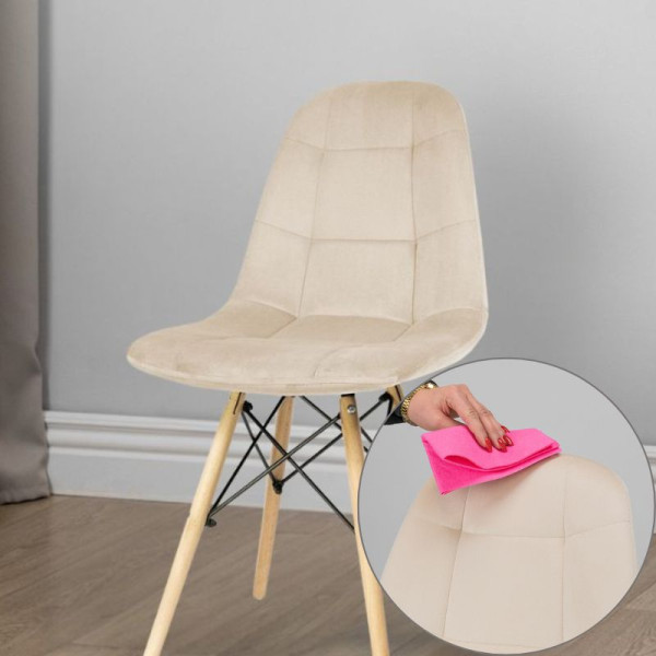 KRZESŁO TAPICEROWANE WELUROWE VELVET DO SALONU KUCHNI JADALNI SKANDYNAWSKIE, 8860575