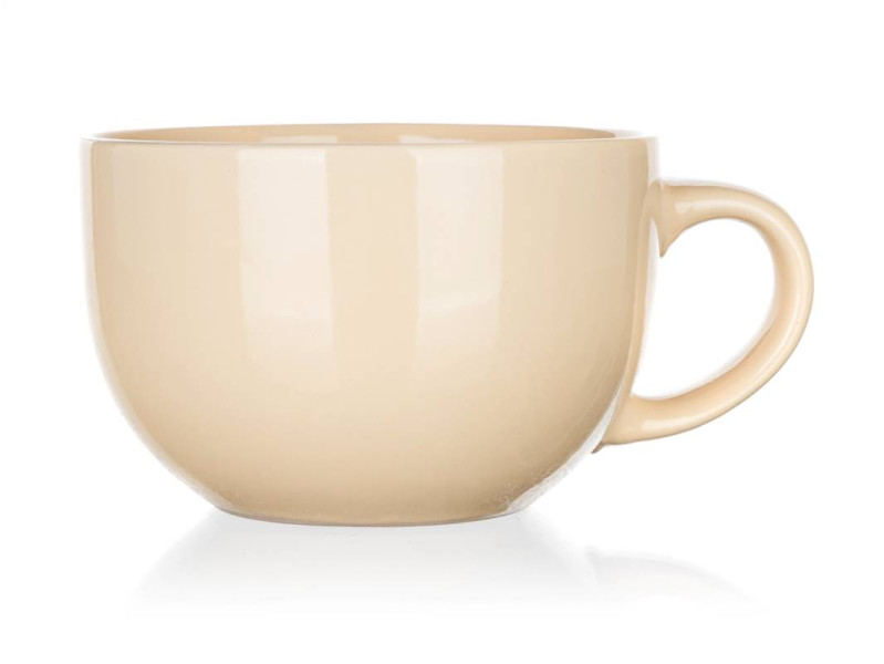 Kubek ceramiczny beżowy 800 ml duży jumbo na zupę herbatę jedzenie napoje, 8866913