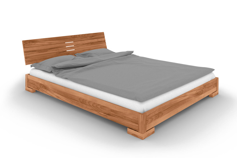 Łóżko VENTO E-2 200x220 cm z Drewnianym Zagłówkiem Buk Dziki, 887467