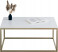 Stolik kawowy Neri 100x60 cm Loft do salonu Złoty + Biały Połysk, 8874674