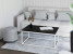 Stolik kawowy Neri 100x60 cm Loft do salonu Biały + Czarny MiniPearl, 8875017