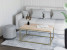 Stolik kawowy Neri 100x60 cm Loft do salonu Złoty + Dąb Sonoma, 8875513