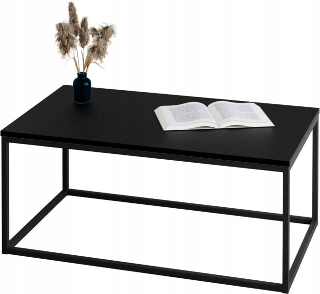 Stolik kawowy Neri 100x60 cm Loft do salonu Czarny + Czarny MiniPearl, 8875555
