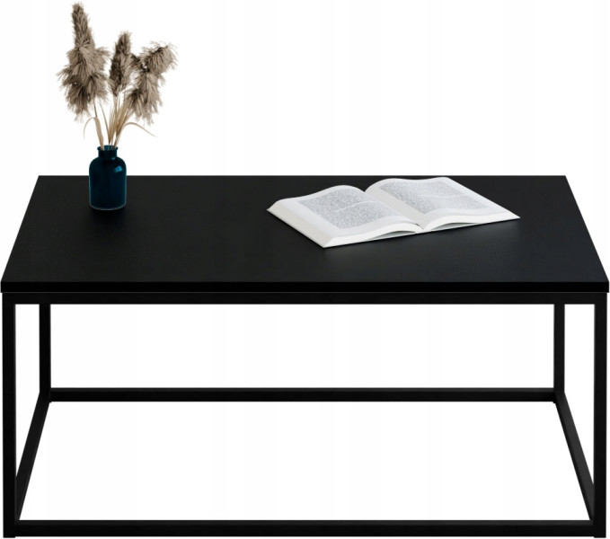 Stolik kawowy Neri 100x60 cm Loft do salonu Czarny + Czarny MiniPearl, 8875556