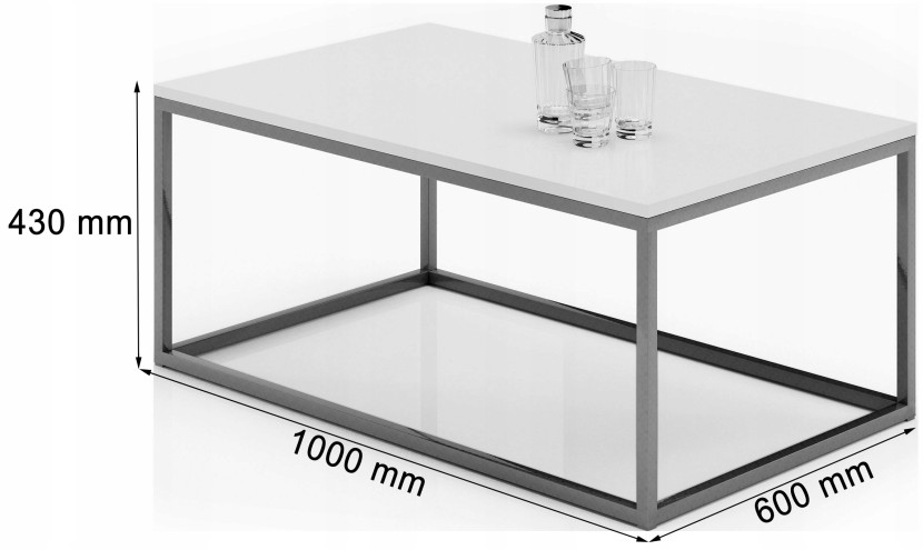 Stolik kawowy Neri 100x60 cm Loft do salonu Złoty + Czarny MiniPearl, 8875605