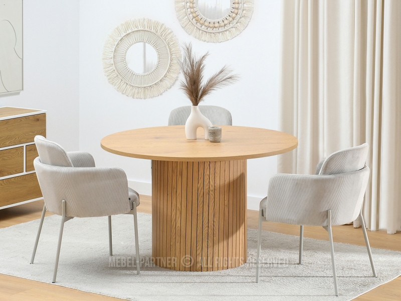 Okrągły stół Arvid 120 cm dębowy - skandynawska jadalnia, 8879764