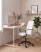 Fotel biurowy regulowany boucle biały, 8880398