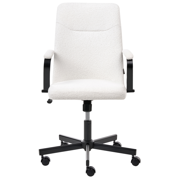Fotel biurowy regulowany boucle biały, 8880400