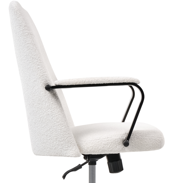 Fotel biurowy regulowany boucle biały, 8880401
